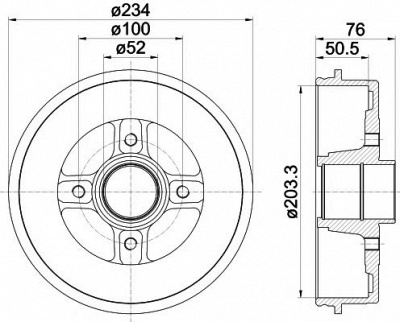 HELLA PAGID 8dt355301401 -  Тормозной барабан